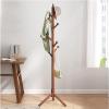 DLUXCA Adjustable Clothes Rack Stand Hat Rack Wooden Coat Layer Tree Standing with 8 Moveds Triangle Base Modern Coat Jackets Hangers for Hallway Entrance view 1