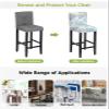 Bar Stool Covers Nautical Coastal Ocean Coral Stretch Removable Bar Chair Cover Beach Themed Blue Teal Counter Slipcovers for Kitchen Pub Dining Room Cafe Furniture Set of 2 view 3