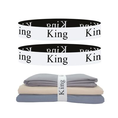 Yermivie 2-Piece Bed Sheet Organizer Bands - Sheet Keepers Linen Labels for Bedding, Closet Storage (King)