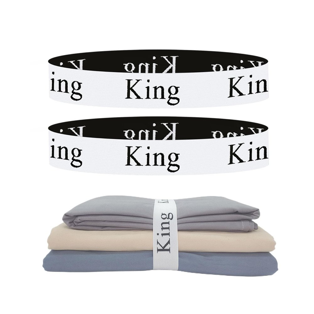 Yermivie 2-Piece Bed Sheet Organizer Bands - Sheet Keepers Linen Labels for Bedding, Closet Storage (King)