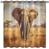 Asia Elephant Blackout Curtains for Girls Boy Home Decor, Animal Forest Kids Nature Wild Grommet Thermal Insulated Drapes Darkening Window Curtain for Bedroom Living Room, 84 x 84 Inch view 1