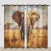 Asia Elephant Blackout Curtains for Girls Boy Home Decor, Animal Forest Kids Nature Wild Grommet Thermal Insulated Drapes Darkening Window Curtain for Bedroom Living Room, 84 x 84 Inch view 2