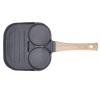 Egg fryer, 2 round cups, 3 sections, anti stick wooden handle, induction gas stove, breakfast pot, for induction, gas stove, etc view 2