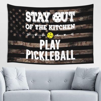 SwpWab Stay Out Of The Kitchen Pickleball Home Decoration Tapestries Placed In The Living Room Bedroom Keep Full Load