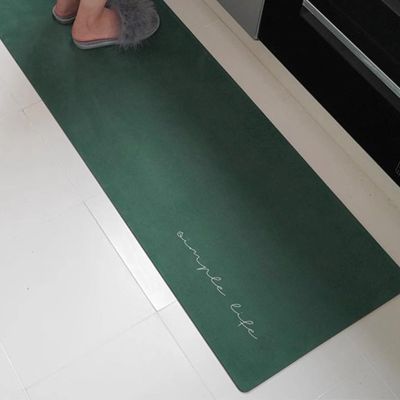 Rubber Kitchen Mats for Floor Waterproof, Kitchen Rugs Washable Non Slip, Suede Carpet Floor Comfort Mats, Long Kitchen Padded Floor Mats for Standing, Anti-Fatigue Mats for Kitchen, Entryway, Home (