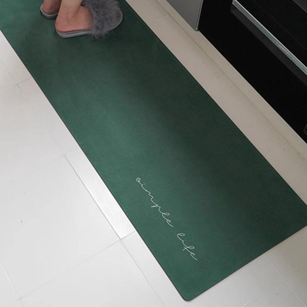 Rubber Kitchen Mats for Floor Waterproof, Kitchen Rugs Washable Non Slip, Suede Carpet Floor Comfort Mats, Long Kitchen Padded Floor Mats for Standing, Anti-Fatigue Mats for Kitchen, Entryway, Home (