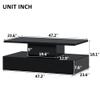 47.2" Modern Black LED Coffee Table for Living Room Unique High Glossy Cocktail Center Table with Lights, Rectangle Wooden Coffee Table for Living Room view 2