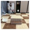 12 Pieces Soft Shaggy Area Rugs, Fluffy Interlocking Carpet Tiles, Non-Slip Splicing Carpet Floor Tiles for Indoor Home Residential, 12"x12"(Color:Apricot+Coffee) view 1