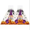 BOBOWUNY 2 Pcs Hanging Kitchen Hand Towels, Halloween Gnomes Super Soft Microfiber Tie Towels Aborbent Washcloth for Bathroom Oven Tea Bar Spooky Pumpkin Horror Orange Purple view 1