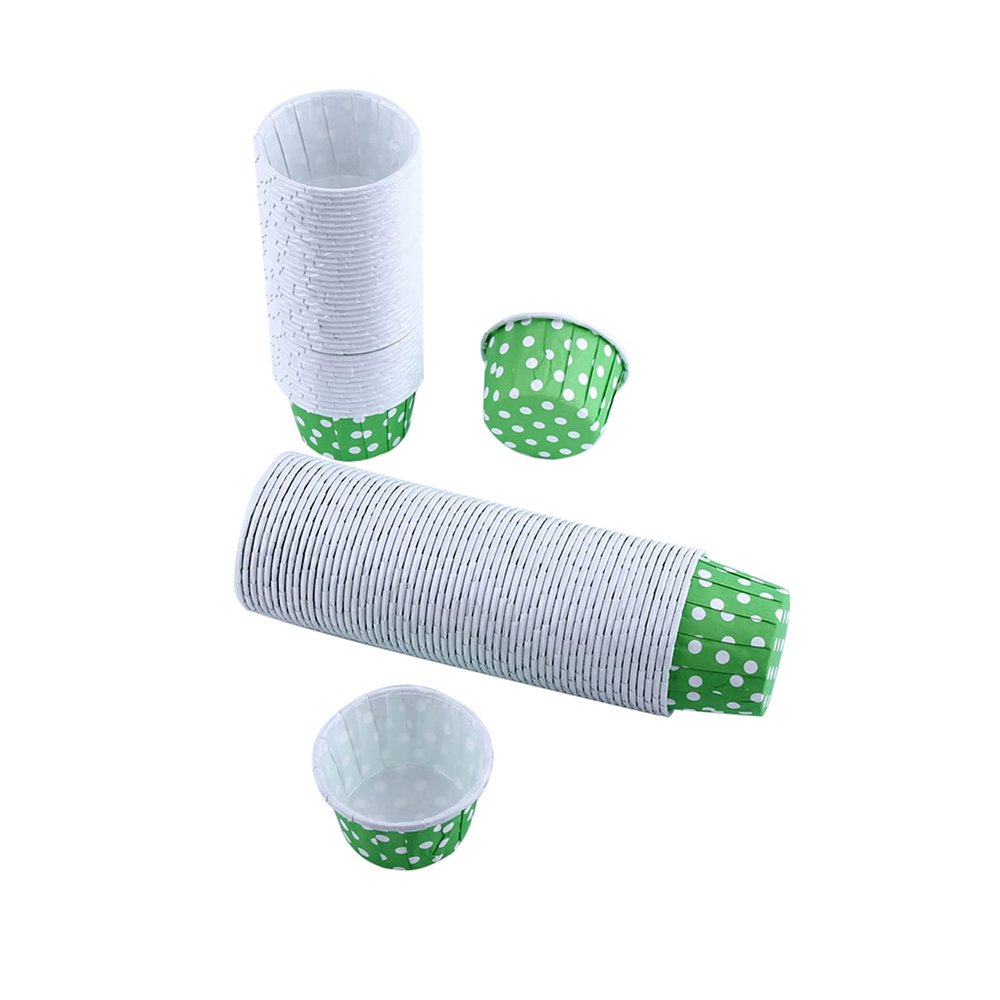 100Pcs Mini Cupcake Liners, Cupcake Baking Cups Wrappers Muffin Baking Cup for Wedding Birthday Party Decoration, 2 x 1.5 x 1.2in(Green)