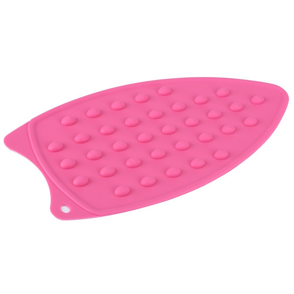 Gavigain Silicone Ironing Mat Non-Slip Heat Resistant Silicone Ironing Mat Ironing Accessories Iron Silicone Mat Safe Iron Cushion for Ironing Clothes at Home(Rose)