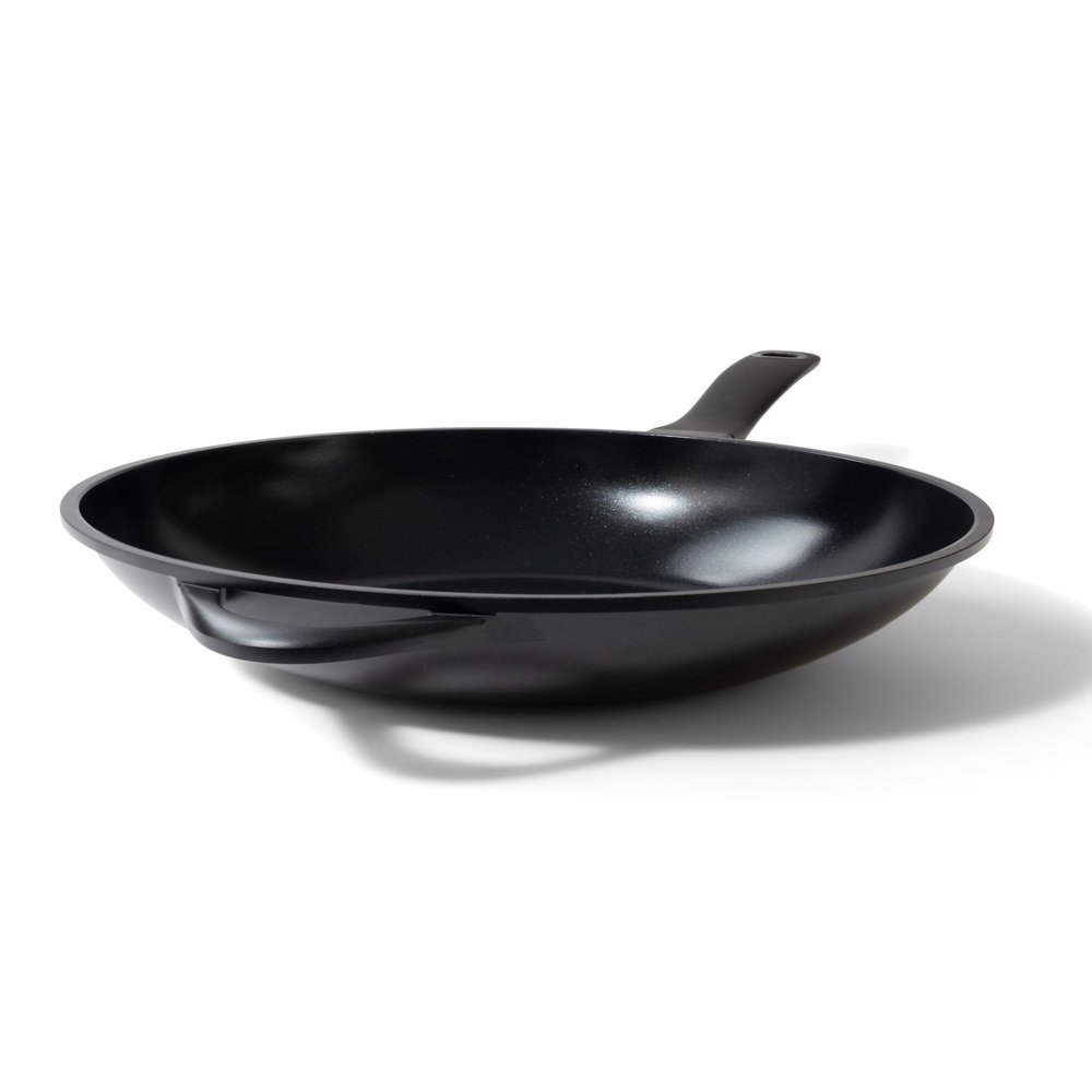 Alva 12 Nonstick Wok Pan Induction Compatible, PTFE, PFOA, PFOA, Flat Bottom Stir Fry Wok, Dishwasher Safe Cookware for Healthy Asian-Inspired Cooking