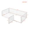 P PURLOVE Twin Size Floor Bed Frame for Kids, Wood Montessori Floor Beds with Fence Rail for Boys Girls,(White,Twin Bed view 2