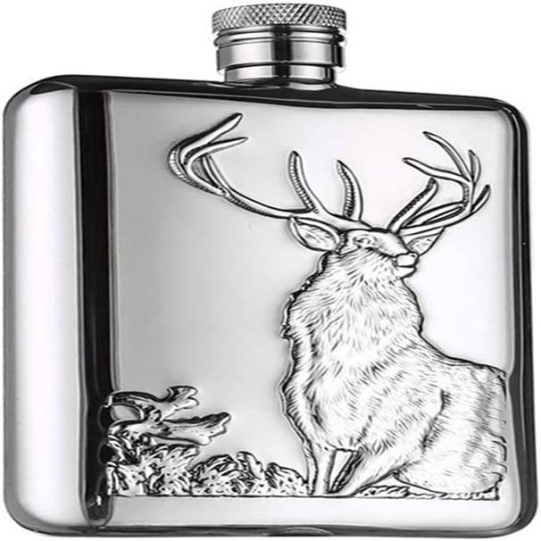 CAFFIA 6oz Hip Flask,Stainless Steel Pocket Container,Portable Pocket Size for Outdoor, Camping Hiking