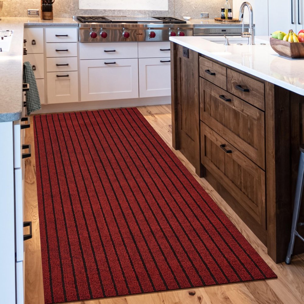 Morefany Outdoor/Indoor 4ft x 8ft Runner Rug, Hallway Custom Sizes Non-Slip Rubber Backing Area Runner Rugs Waterproof Carpet Rugs for Kitchen Entryway Balcony Garage Stair Laundry