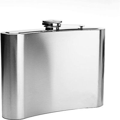CAFFIA 304 Stainless Steel 2.5 Kg Food Grade Thickened Portable Flat Water Bottle Hip Flask 48 Oz