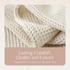 100% Organic Cotton Blanket - Soft Breathable Cotton Waffle Blanket King Size for All Seasons - Luxury 320GSM Cozy Warm Lightweight 100% Cotton Fairtrade Certified (108x90, Natural) view 4
