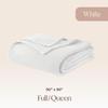 100% Organic Cotton Blanket - Soft Breathable Cotton Waffle Blanket Queen and Full Size for All Seasons - Cozy Warm Lightweight 320GSM Bedroom and Couch Throw - Fairtrade Certified (90x90, White) view 2