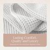 100% Organic Cotton Blanket - Soft Breathable Cotton Waffle Blanket Queen and Full Size for All Seasons - Cozy Warm Lightweight 320GSM Bedroom and Couch Throw - Fairtrade Certified (90x90, White) view 4