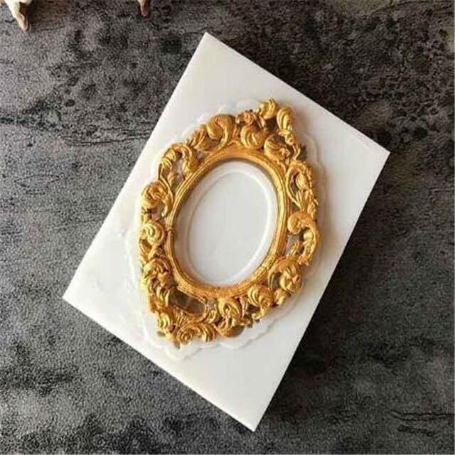 1Pc Silicone Mold Baking Pan Cake Decorating Tools Retro Frame Chocolate Soap Mold Cake Stencils Kitchen Sugarcraft Tools