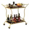 UNbit Drinks Trolley Serving Carts Serving Trolleys 2-Tier Wine Bar Serving Cart, Wine Trolley Rolling Bar Cart with Wheels, for Kitchen, Club, Living Room, Barwyqdp24930 view 1