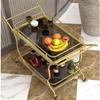 UNbit Drinks Trolley Serving Carts Serving Trolleys 2-Tier Wine Bar Serving Cart, Wine Trolley Rolling Bar Cart with Wheels, for Kitchen, Club, Living Room, Barwyqdp24930 view 4