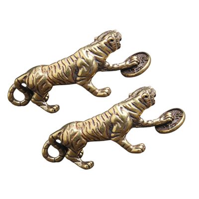 OFFSCH 2pcs Vintage Tiger Keychain Pendant for Bags and Mobile Accessories Creative Key Hanging Decor Tiger Shape Key Holder Unique Jewelry Charm