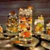 Vase Pearlfection 250 Floating Realistic Shades of Fall Leaves- Pumpkins- Mums- Pearls- Large Sizes- Fills 5 Gallons of The Transparent Floating Gels with 5 Pre-Measured Floating Gels Prep Bags view 1