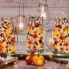 Vase Pearlfection 250 Floating Realistic Shades of Fall Leaves- Pumpkins- Mums- Pearls- Large Sizes- Fills 5 Gallons of The Transparent Floating Gels with 5 Pre-Measured Floating Gels Prep Bags view 3