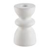 47th & Main Taper Candleholder Tiered Ceramic Contemporary Dinner Candle Holder, 3.5" Tall, White view 1