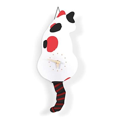 for Creative Wall Clock Naughty for Cat Wag Tail Clocks Quiet Swinging Clock for Home Bedroom Living Room Decoration Clo Swinging Tail Cat Clock