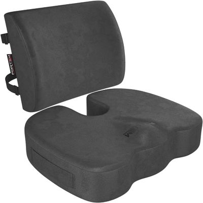 FORTEM Seat Cushion & Lumbar Support for Office Chair, Wheelchair, Car