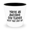 You're An Awesome Ccd Teacher Keep That Shit Up Shot Glass Funny Inspirational Quote Coworker Gift 1.5 Oz Shotglass view 1
