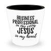 Funny Business Professional Shot Glass In My Veins Jesus In My Heart Inspirational Christian Quote Coworker Gift 1.5 Oz Shotglass view 1