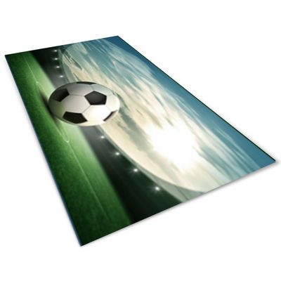 Kids Rug Soccer Field Rug Football Carpet Playmat Fun Sports Area Rugs with Anti Skid Rubber Backing for Boys Children's Bedroom Playroom Living Room Nursery Green 3X5ft/90X150CM