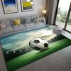 Kids Rug Soccer Field Rug Football Carpet Playmat Fun Sports Area Rugs with Anti Skid Rubber Backing for Boys Children's Bedroom Playroom Living Room Nursery Green 3X5ft/90X150CM view 2