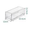 2 Pack Stackable Refrigerator Organizer Bins with Pull-out Drawer, for Freezer, Cabinet, Kitchen, Pantry Organization (Size : 33.5x11.5x12cm) view 2