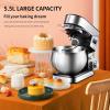 5.5l Capacity Lightweight & Powerful Mixer,6-speed Kitchen Food Stand Mixer With Timer,600w Cream Egg Whisk Splash-proof (Color : Stainless steels, Size : 220V) view 3