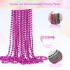 ZZYFGH 12 Pcs Hot Pink Beads Necklace, 33" 7mm Breast Cancer Bead Necklaces, Mardi Gras Beads Necklace, Breast Cancer Awareness Accessories Bead Necklaces Bulk for Wedding Birthday Gender Reveal Party Events Supplies view 3