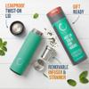 Pure Zen Tea Thermos with Infuser for Hot and Cold Infusions - Stainless Steel - Tea Infuser Bottle - Leakproof Travel Mug with Filter - 15oz view 3