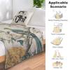 Yinrune Chinoiserie Bird Flower Throw Blanket Yellow Grey Fuzzy Blanket Blankets Super Comfort Warmth Coral Fleece Blanket for Couch Bed Chair Office Sofa 30x40 view 4