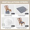 Savannan Dining Room Chair Cover,Country Rural Style Navy Blue and White Buffalo Check Gingham Elastic Stretch Chair Slipcovers Super Fit Desk Seat Cover Removable Kitchen Chair Set of 2 view 4