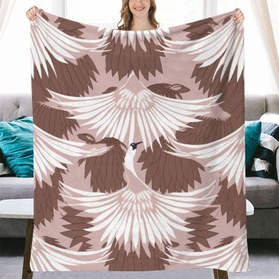 Yinrune Swan Bird Blankets Pink Tassel White Throw Blanket Fuzzy Blanket Super Soft Warm Coral Fleece Blanket for Couch Bed Sofa Cover Chair Great Gift for Friend Men Women 40x50