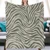 Yinrune Tiger Stripes Cream Muted Beige Throw Blanket Zebra Animal Print Chinoiserie Fuzzy Blanket Blankets Super Comfort Warmth Coral Fleece Blanket for Couch Bed Chair Office Sofa 30x40 view 1