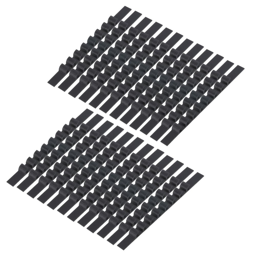 uxcell 100Pcs Non-Slip Hanger Grips Silicone Adhesive Clothes Hanger Strips for Wood Plastic Hangers, Black (2.76" x 0.25")