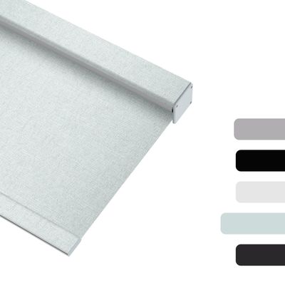 HOTSOON Blackout Jacquard Roller Shades for Windows Cordless Room Darkening Roller Blinds Easy to Install with Cassette Valance Black Out Window Shades for Home Office, Light Grey, 41" W x 72" H
