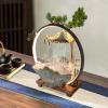 Tabletop Water Fountains Indoor Waterfall with Mist LED Indoor Water Fountains for Meditation with Fake Plants Feng Shui Decor for Good Luck Wealth in Living Room Bedroom Yoga Room (Horse Style) view 2