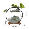 Tabletop Water Fountains Indoor Waterfall with Mist LED Indoor Water Fountains for Meditation with Fake Plants Feng Shui Decor for Good Luck Wealth in Living Room Bedroom Yoga Room (Horse Style) view 3