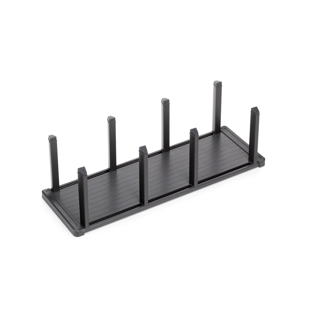 Emuca - vertical plate holder for drawer, 159x468 mm (6,2x18,4 inch), Anthracite grey, Aluminium and Plastic