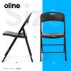 Oline Folding Chair, Indoor Outdoor Plastic Commercial Stackable Foldable Guest Chairs for Events Office Wedding Party Picnic Kitchen Dining, 350lb Capacity (Black, 2 Pack) view 3
